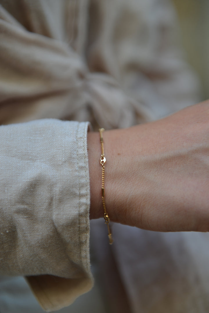 Bracelet Plaqué Or maille graine de café Victoria