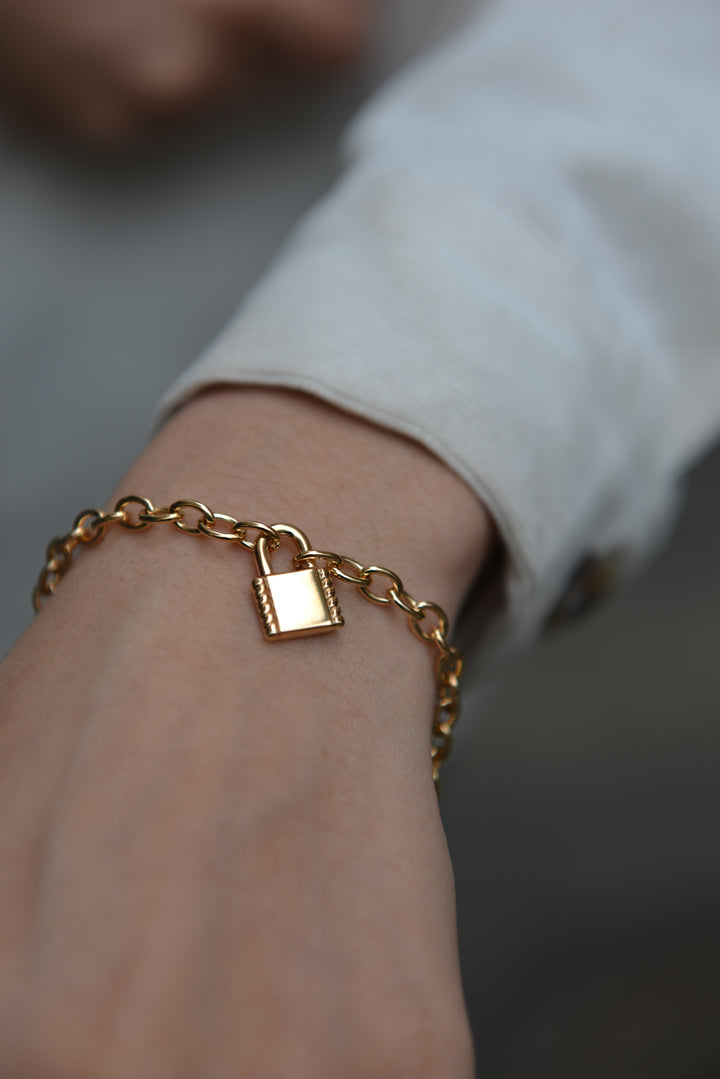 Bracelet Plaqué Or motif cadenas Bianca