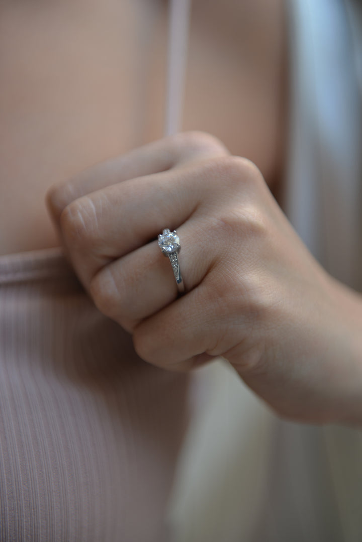 Bague Argent 925 & Oz solitaire Love