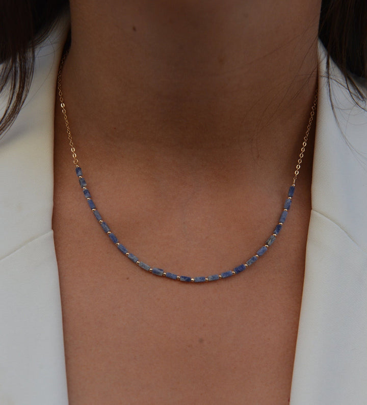 Collier Plaqué Or & Lapis Lazuli Abyss