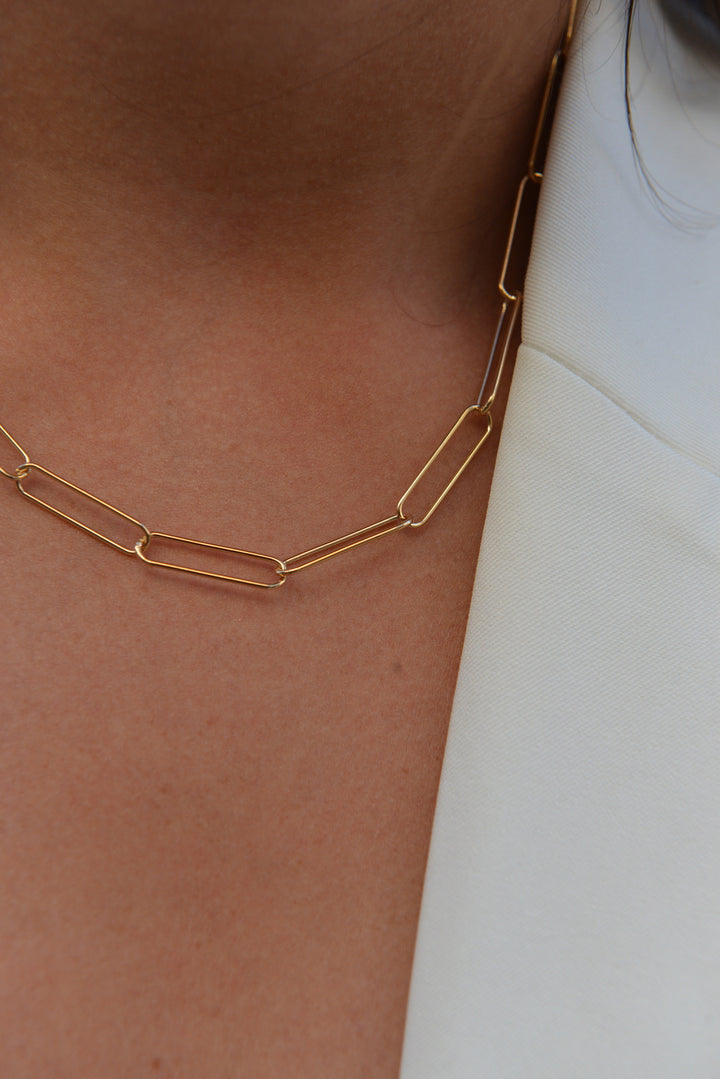 Collier Plaqué Or maille trombone Zoé