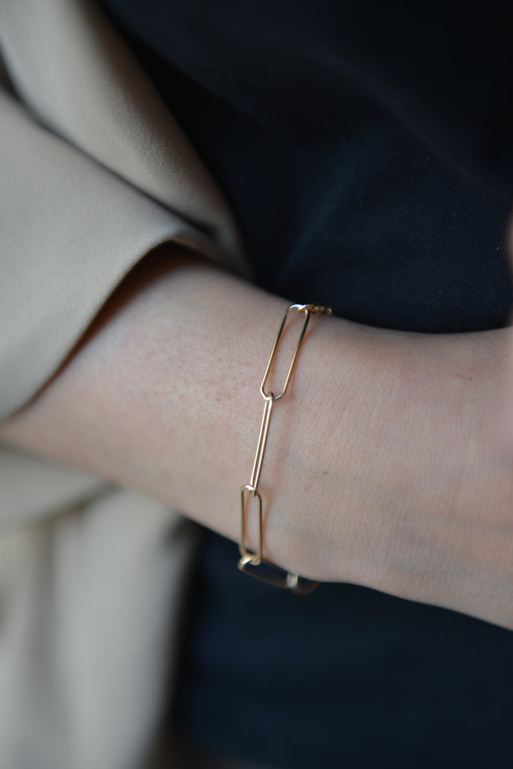 Bracelet Plaqué Or maille trombone Zoé