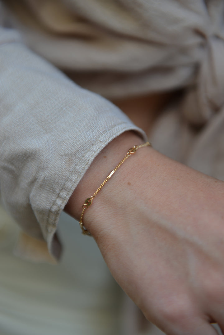 Bracelet Plaqué Or maille graine de café Victoria
