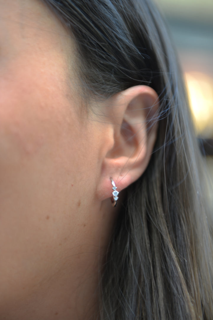 Boucles d'oreilles Argent 925 & Oz créoles Ninon