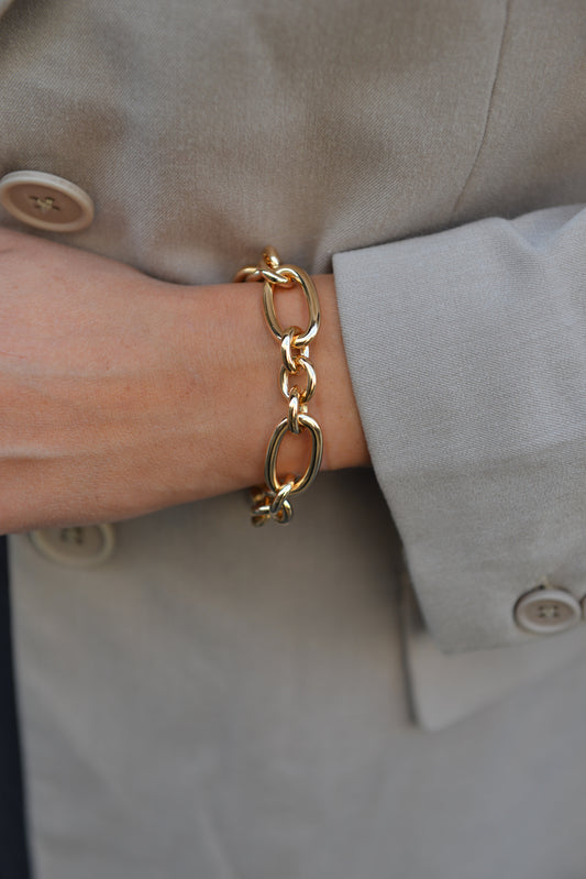 Bracelet Plaqué or grande maille Edgar