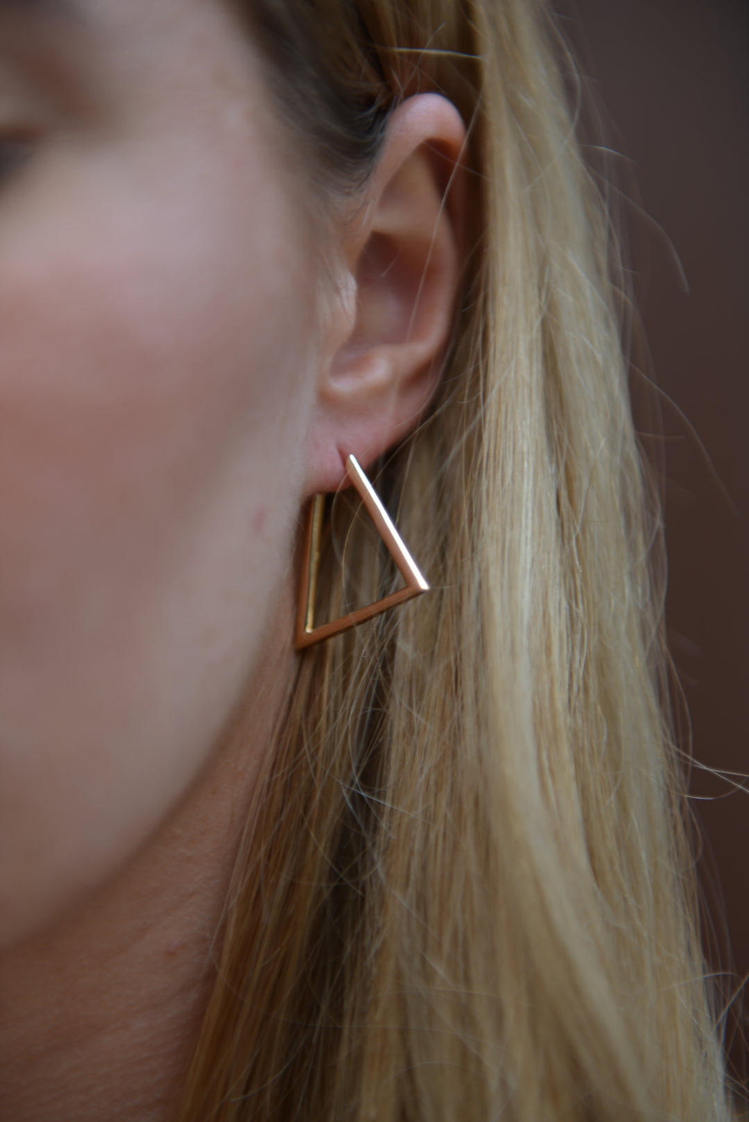 Boucles d'oreilles Plaqué Or forme triangle Khéops