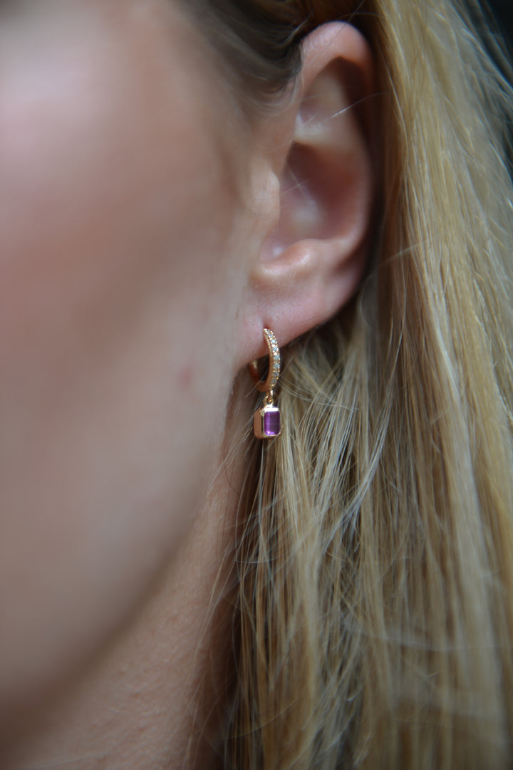 Boucles d’oreilles Plaqué Or & Oz créoles pampilles Suzie