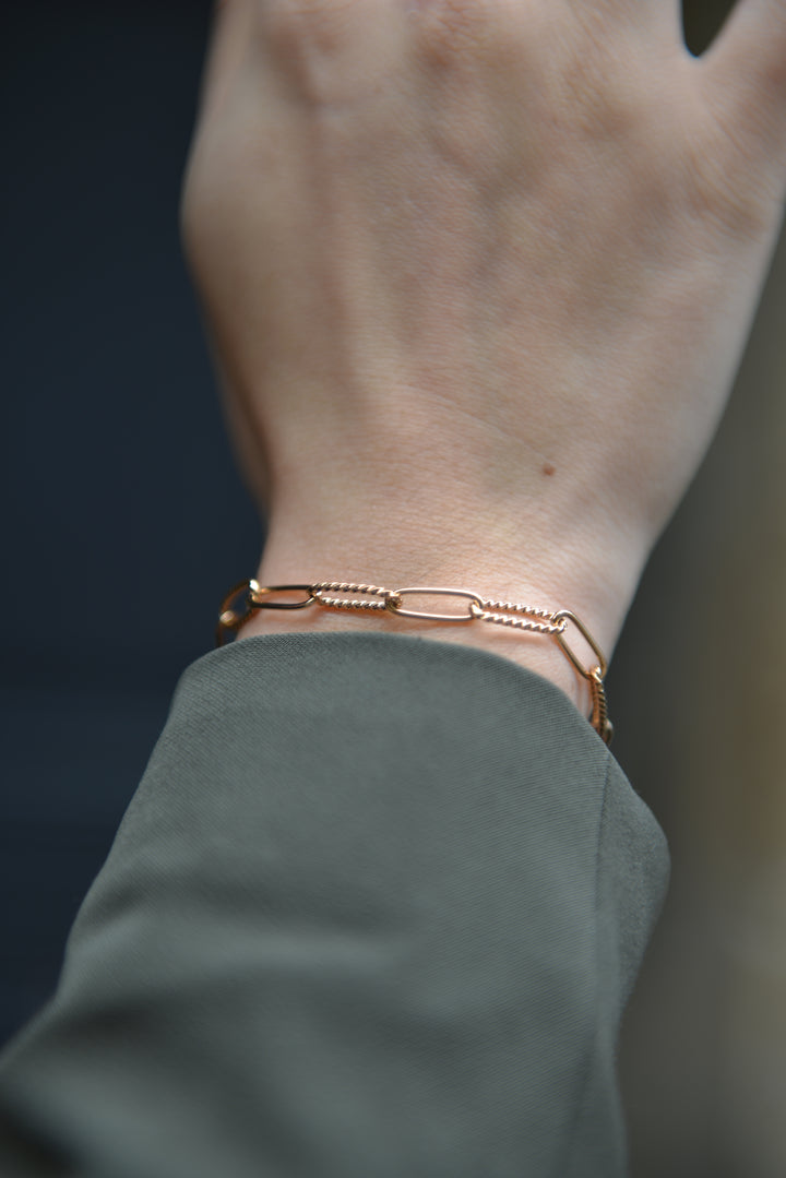 Bracelet Plaqué Or maille torsadée Goldy