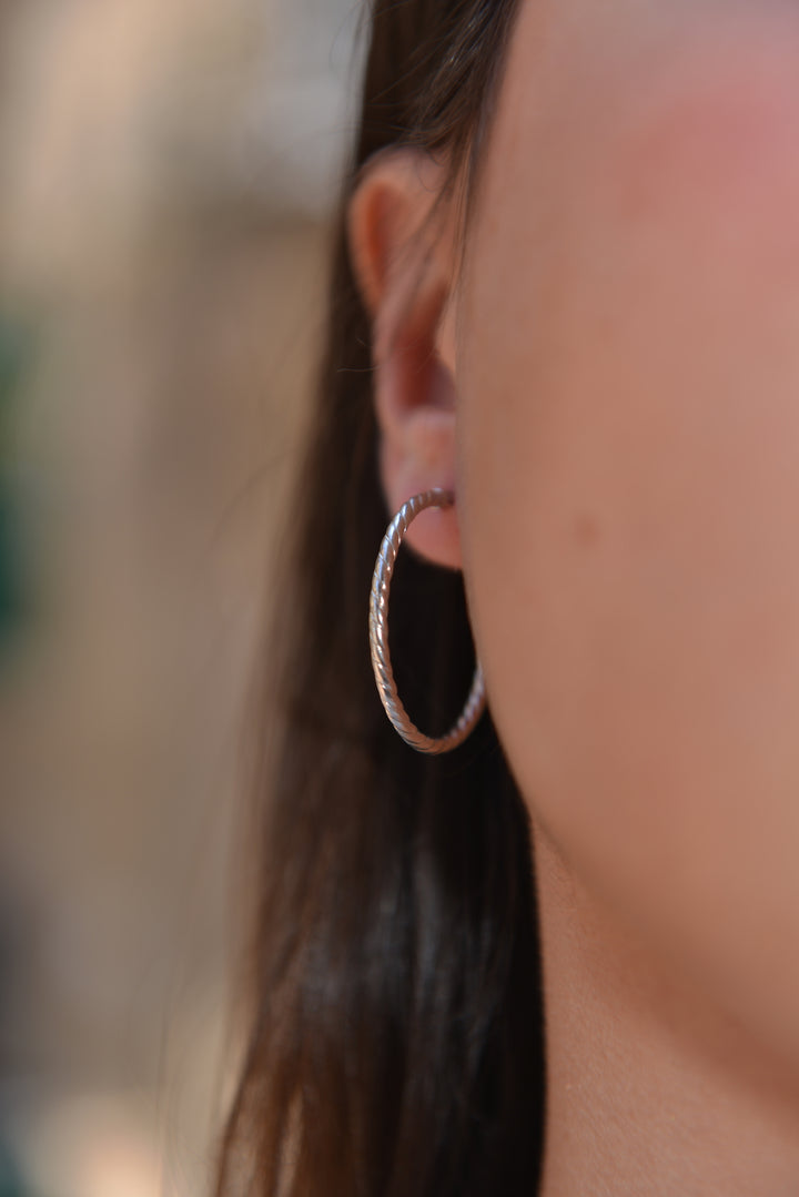 Boucles d'oreilles Argent 925 créoles torsadées Pepper