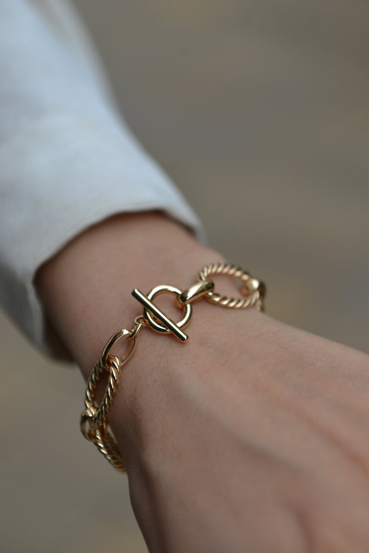 Bracelet Plaqué Or maille torsadée Inaya