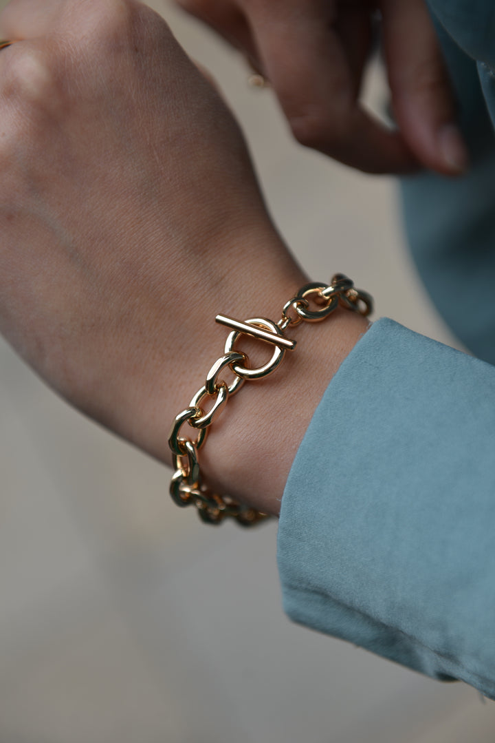 Bracelet Plaqué Or maille jaseron ovale Portofino
