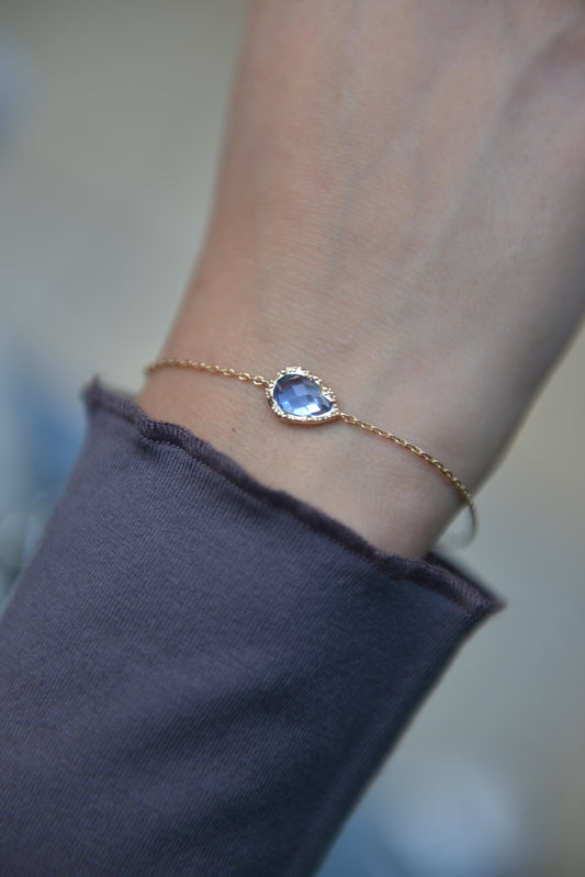 Bracelet Plaqué or & OZ bleu Jeanne