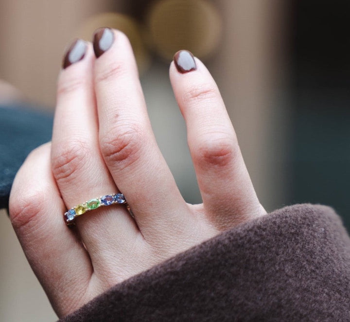 Bague Plaqué Or & Oz Rainbow