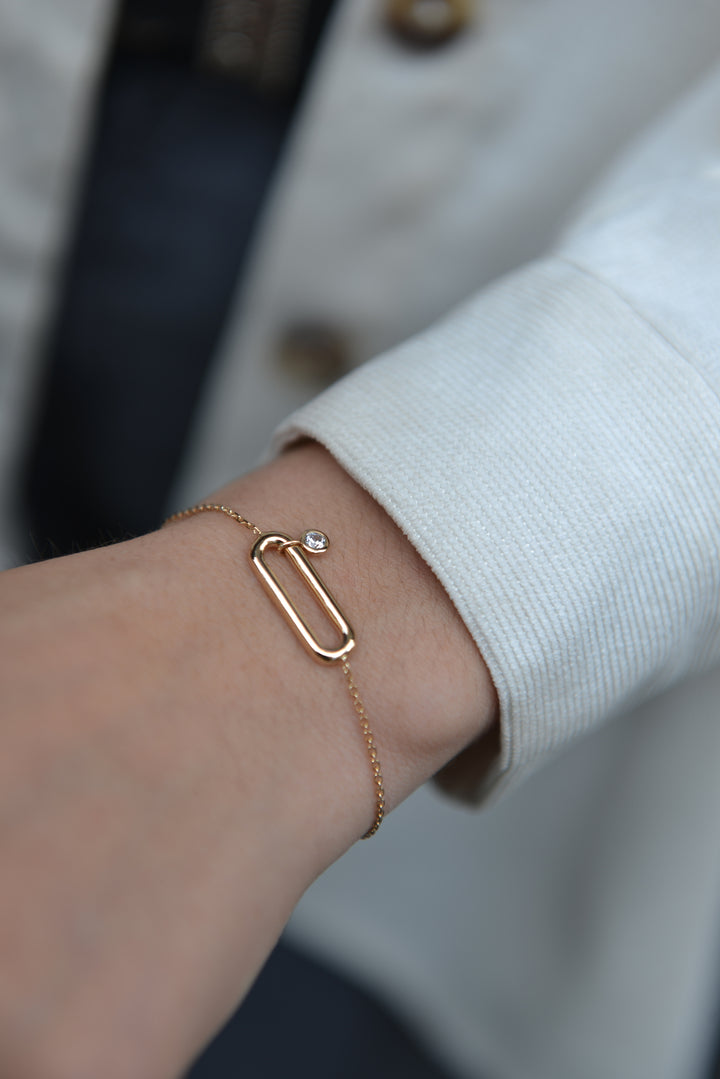 Bracelet Plaqué Or forme ovale & OZ Maïly