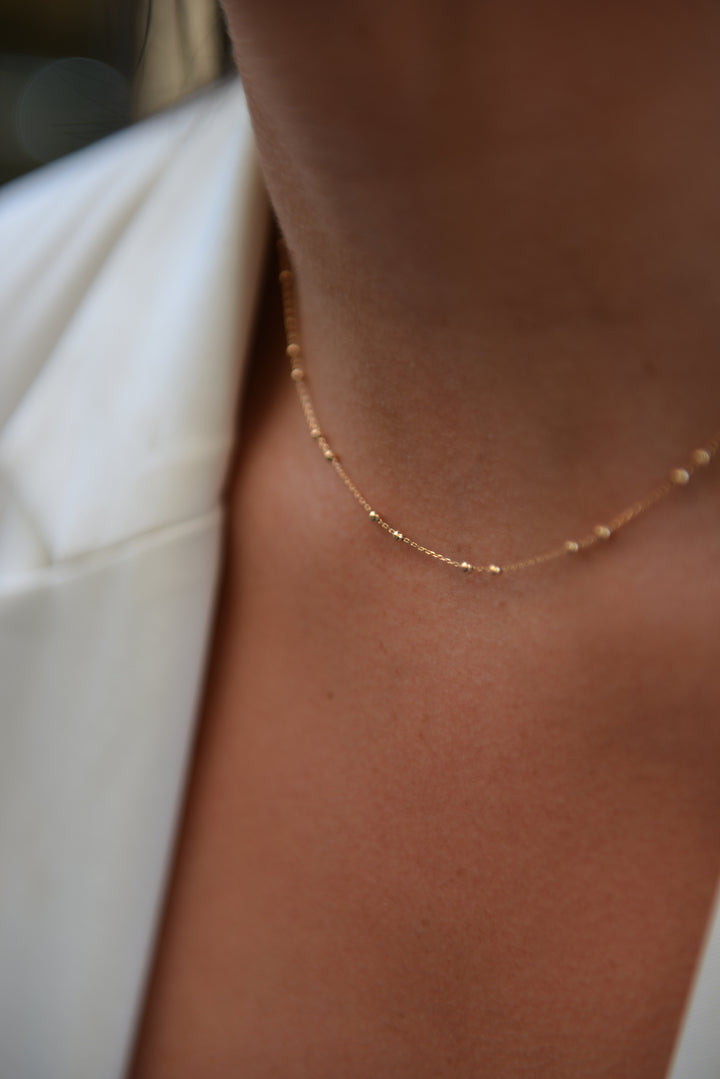 Collier Plaqué Or maille boule Magnolia