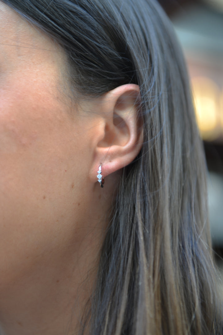 Boucles d'oreilles Argent 925 & Oz créoles Ninon
