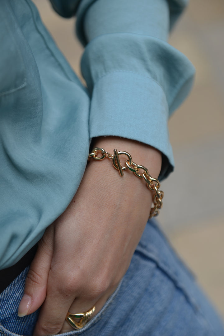 Bracelet Plaqué Or maille jaseron ovale Portofino