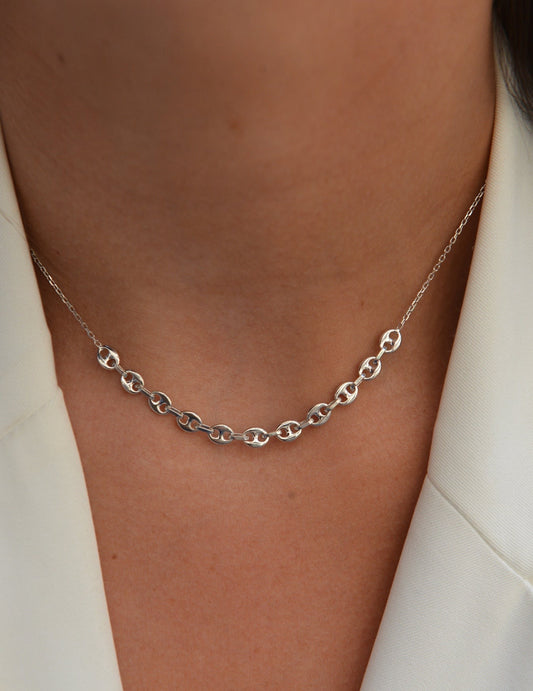 Collier Argent 925 motif graine de café Ashton