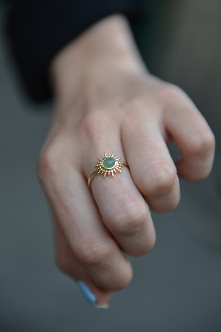 Bague Plaqué Or & Aventurine Dellia