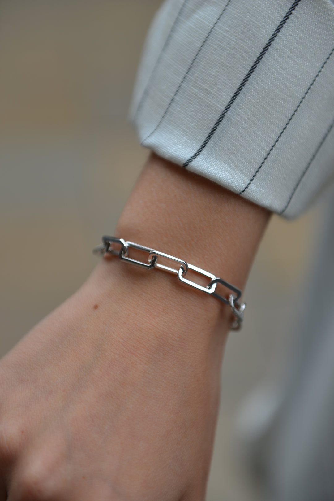 Bracelet Argent 925 maille rectangle Emily