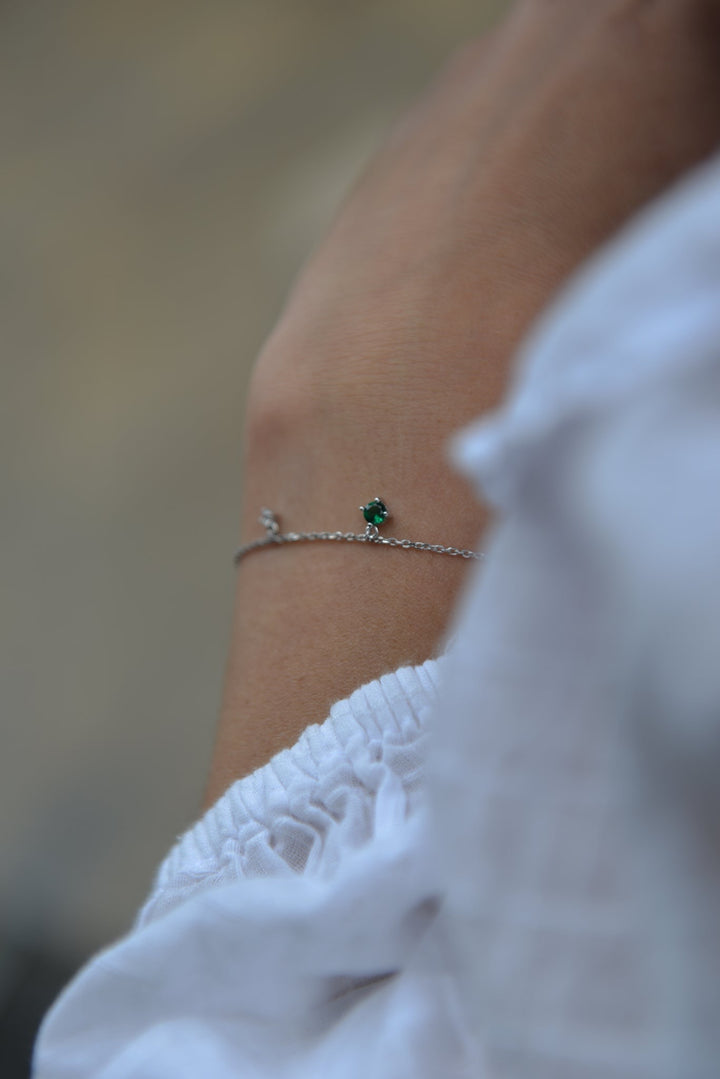 Bracelet Argent 925 & Oz vert Frida