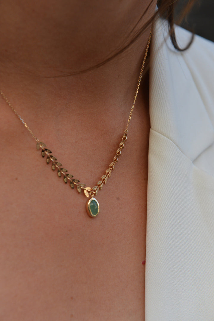 Collier Plaqué Or & Aventurine Laurela