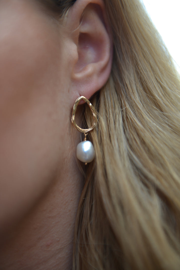 Boucles d'oreilles Plaqué Or & Perle Amary