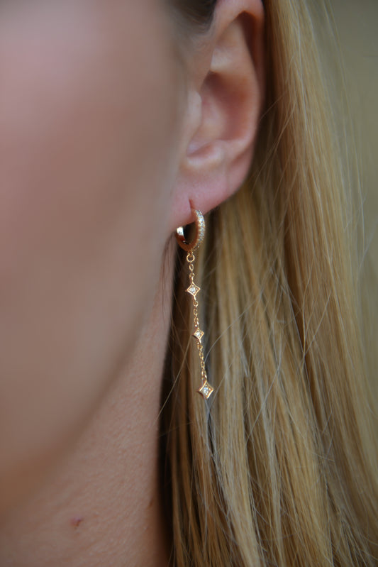 Boucles d'oreilles Plaqué Or pendantes & OZ Rosy