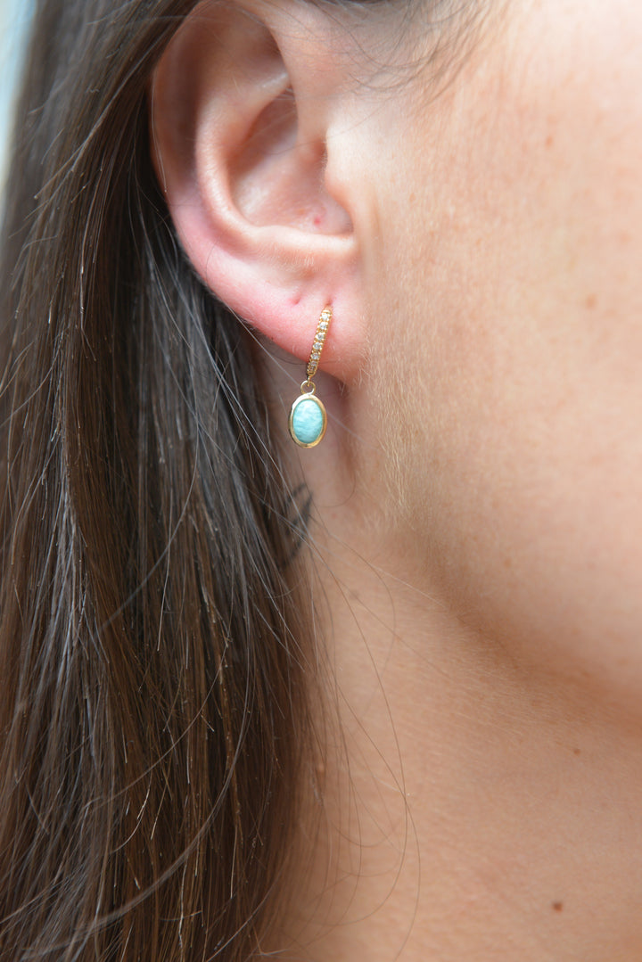 Boucles d'oreilles Plaqué Or & Amazonite Salma
