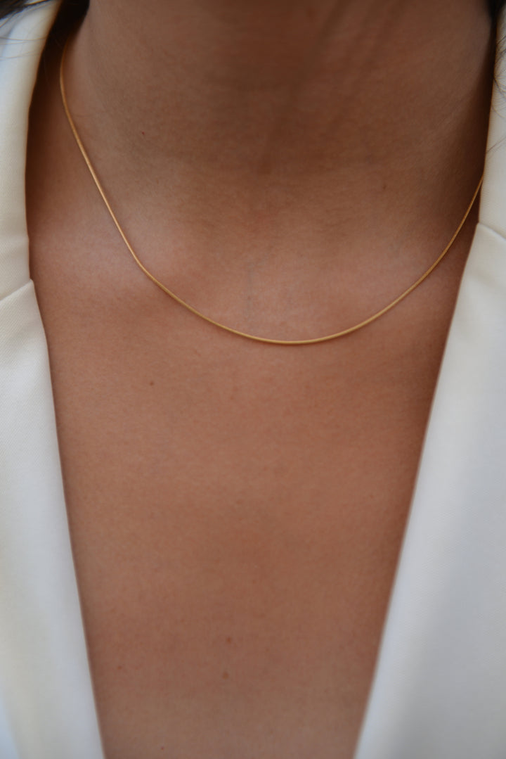 Collier Plaqué Or chaine maille serpentine Isis