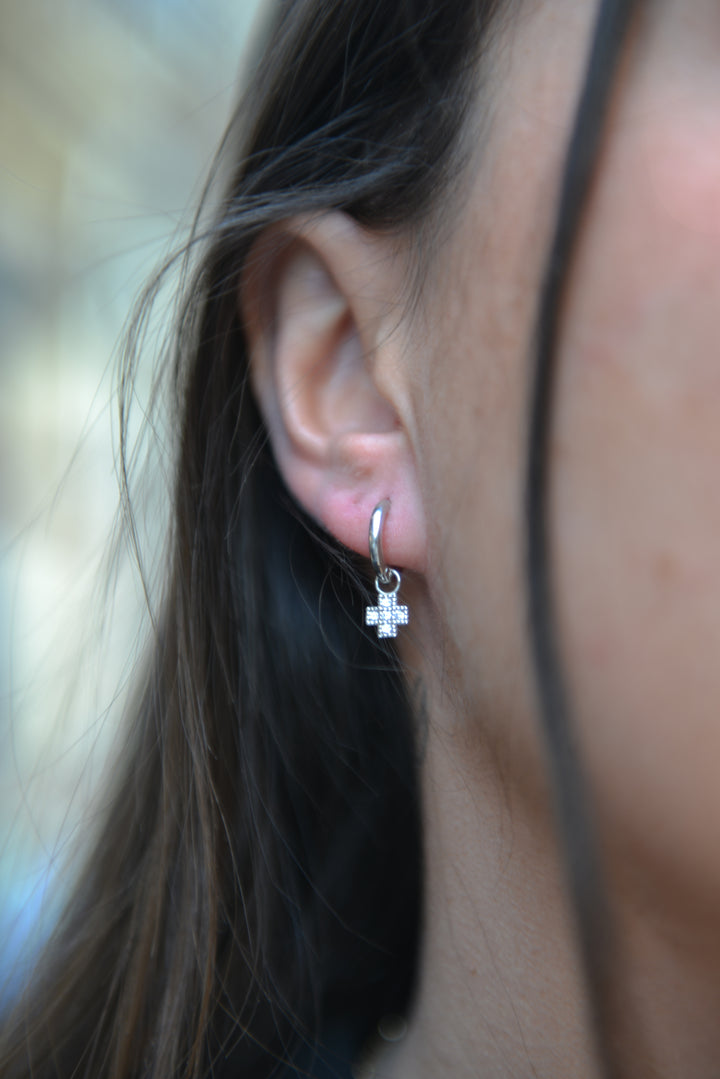 Boucles d'oreilles Argent 925 & Oz créoles pampilles Emi
