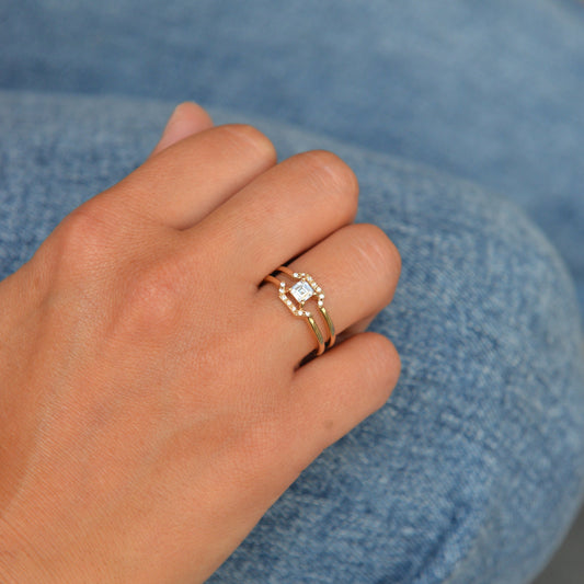 Bague Plaqué Or carrée & OZ Lloyd