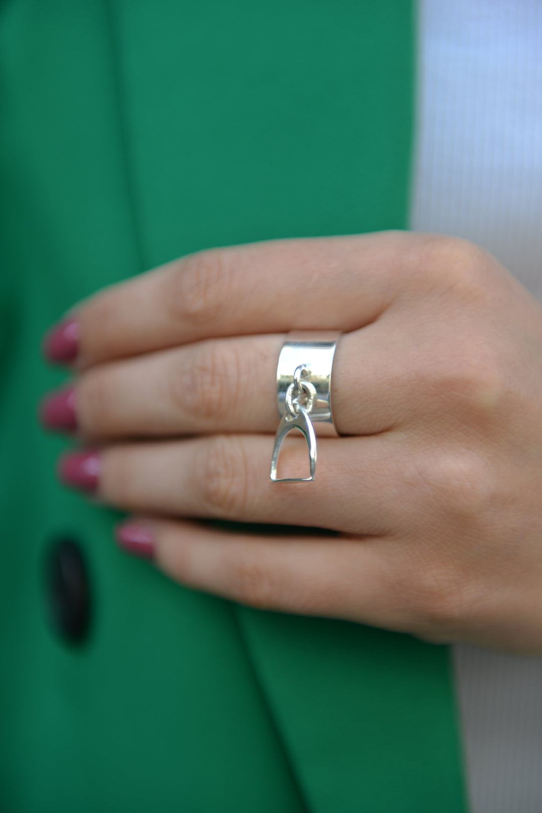 Bague Argent 925 avec pampille fer à cheval Laly