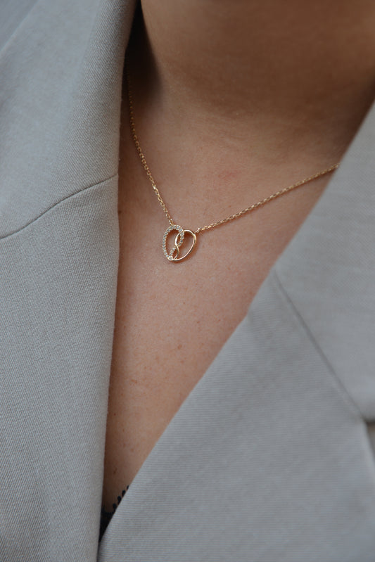 Collier Plaqué Or coeurs entrelacés & Oz Janett