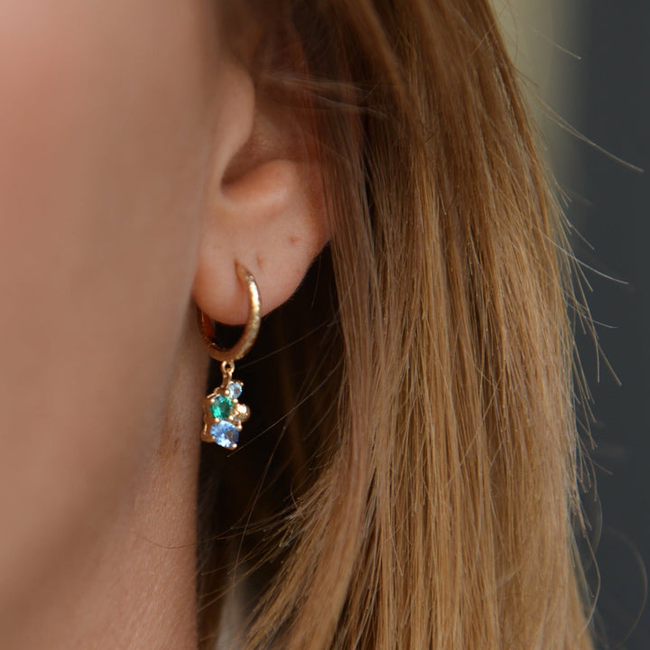 Boucles d’oreilles Plaqué Or & Oz créoles pampilles Maravillas