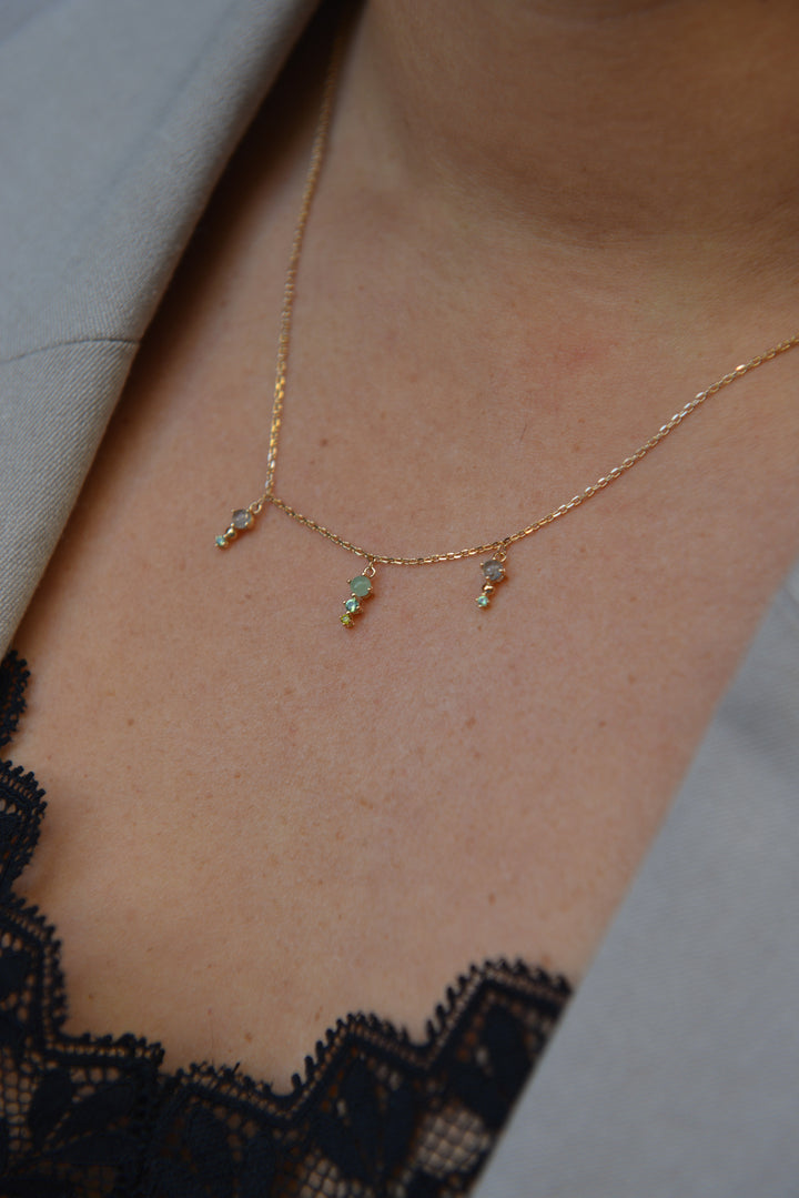 Collier Plaqué Or & Oz Rosa
