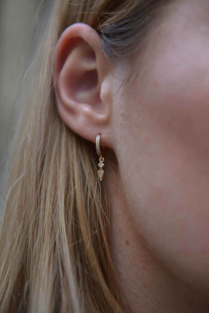 Boucles d’oreilles Plaqué Or & Oz créoles pampilles Sora