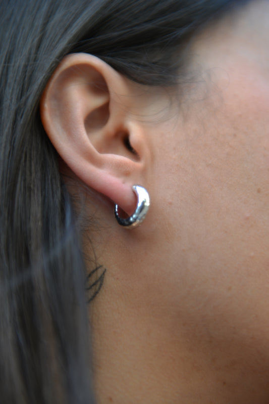 Boucles d'oreilles Argent 925 créoles martelées Jacob