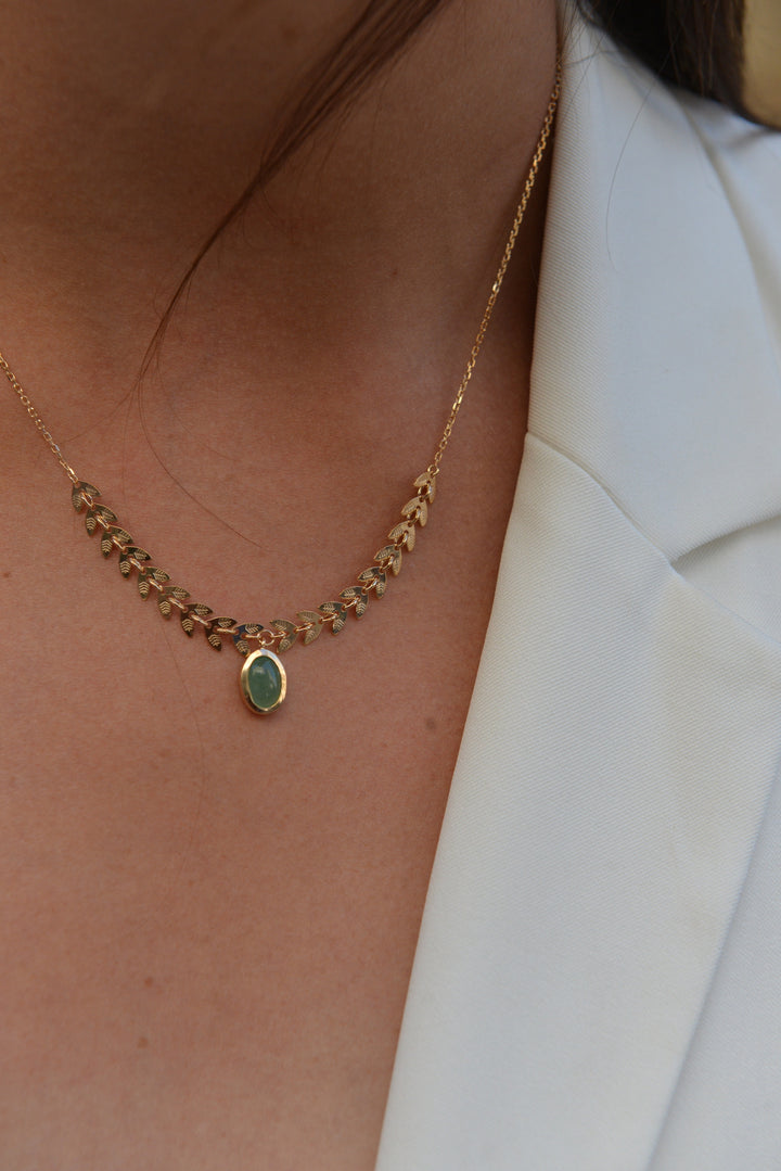 Collier Plaqué Or & Aventurine Laurela