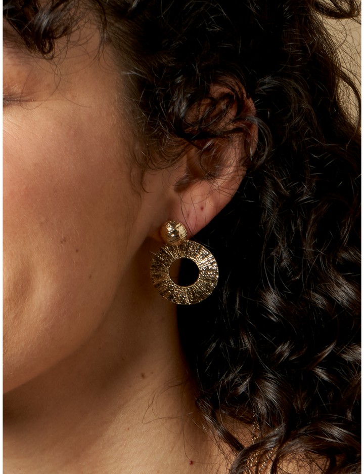 Boucles d'oreilles Plaqué Or Feuillette Saunier