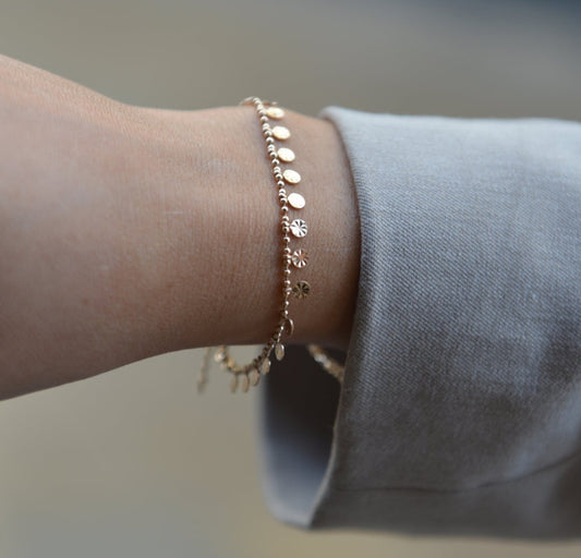 Bracelet Plaqué or et pampille Lison