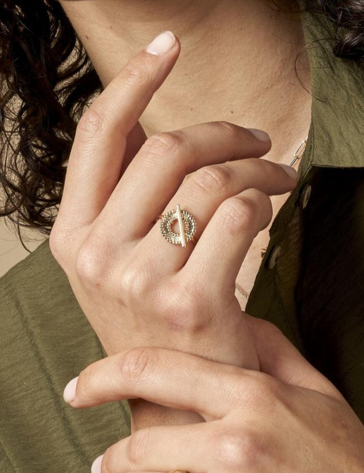 Bague Plaqué Or Coton Saunier