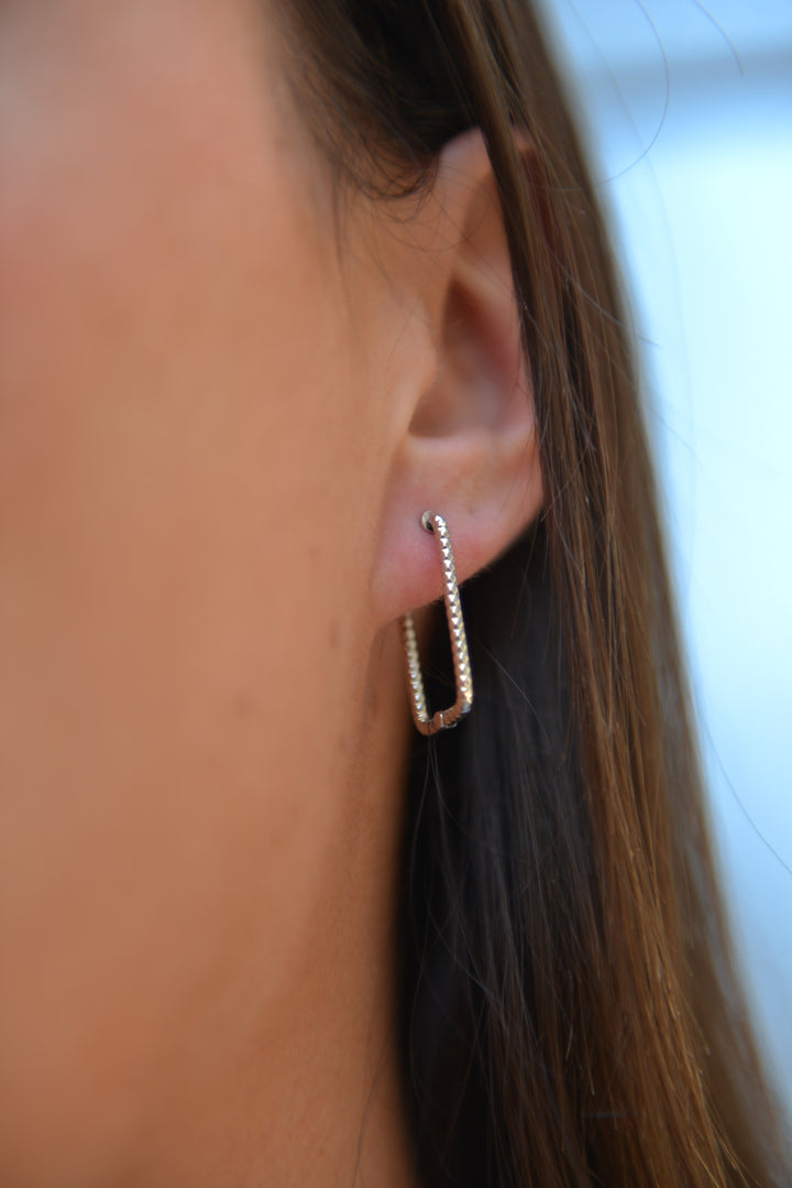 Boucles d'oreilles Argent 925 rectangle Yaham