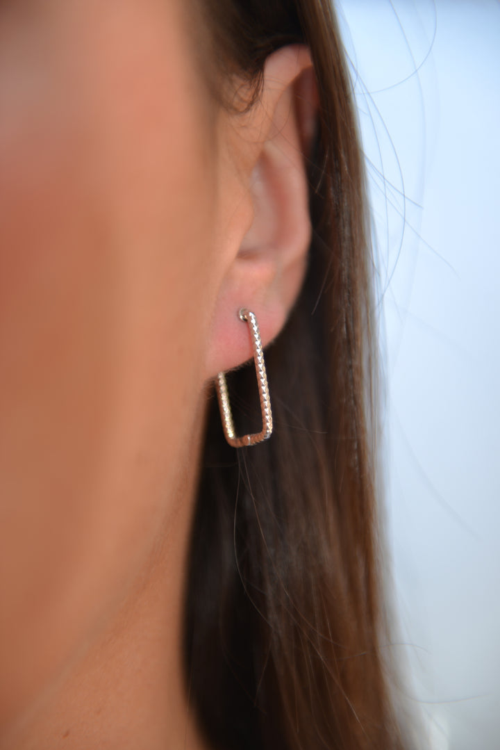 Boucles d'oreilles Argent 925 rectangle Yaham