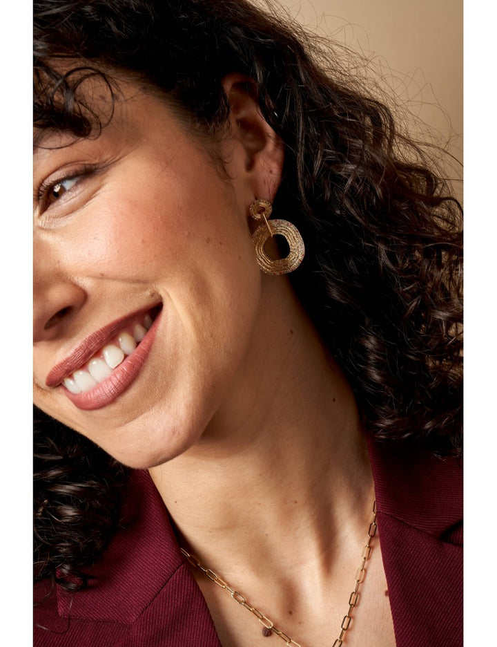 Boucles d'oreilles Plaqué Or & Oz Pastel Saunier
