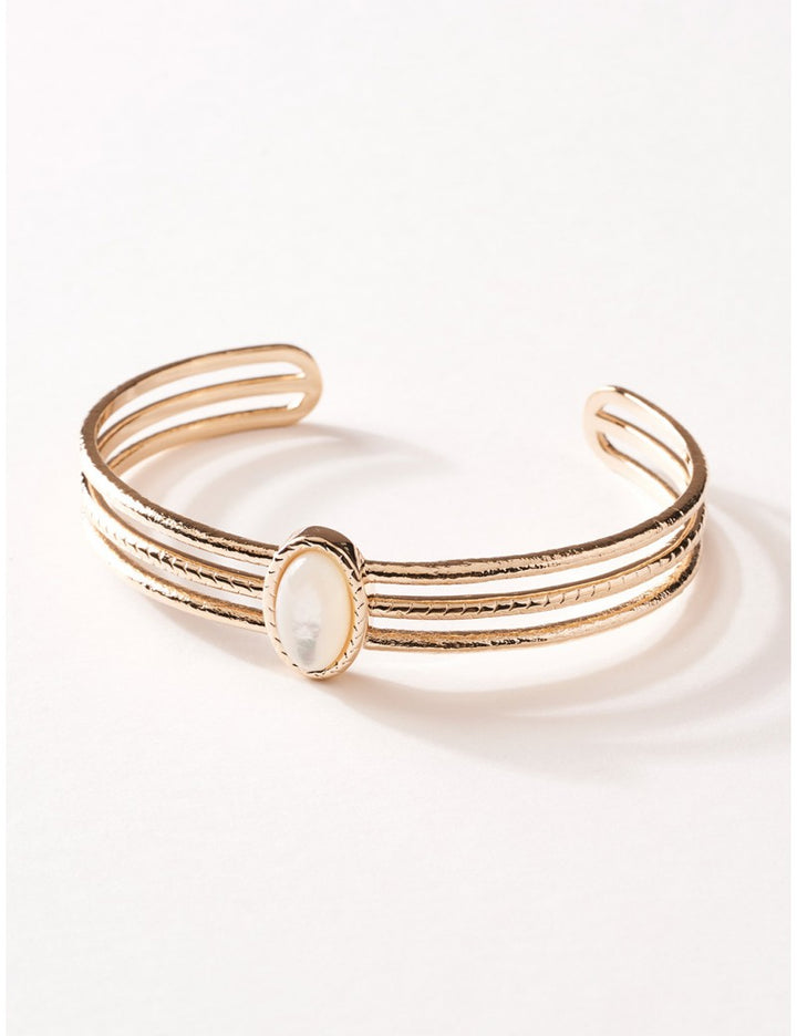 Bracelet Plaqué Or Aussière Saunier Jonc en nacre
