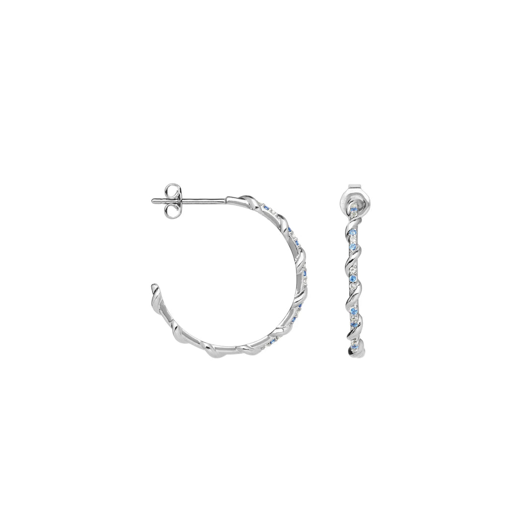 Boucles d'oreilles créoles Argent 925 & Oz Ourlet Saunier