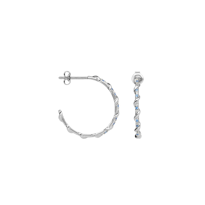 Boucles d'oreilles créoles Argent 925 & Oz Ourlet Saunier
