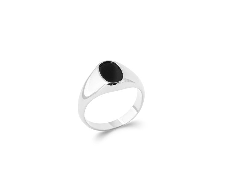 Bague homme Argent 925 & onyx Hugo