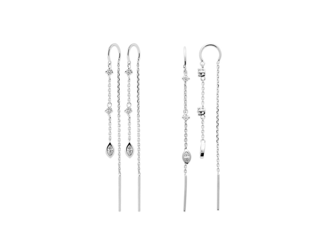 Boucles d'oreilles Argent 925 & OZ chaine Santa